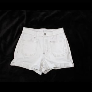 White denim shorts with cute stitching detail!